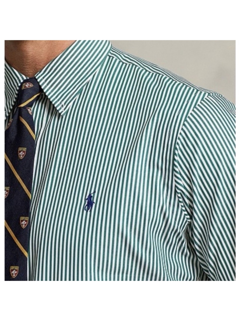 Ralph Lauren 100% Cotton Button Up Slim Fit Striped Shirt